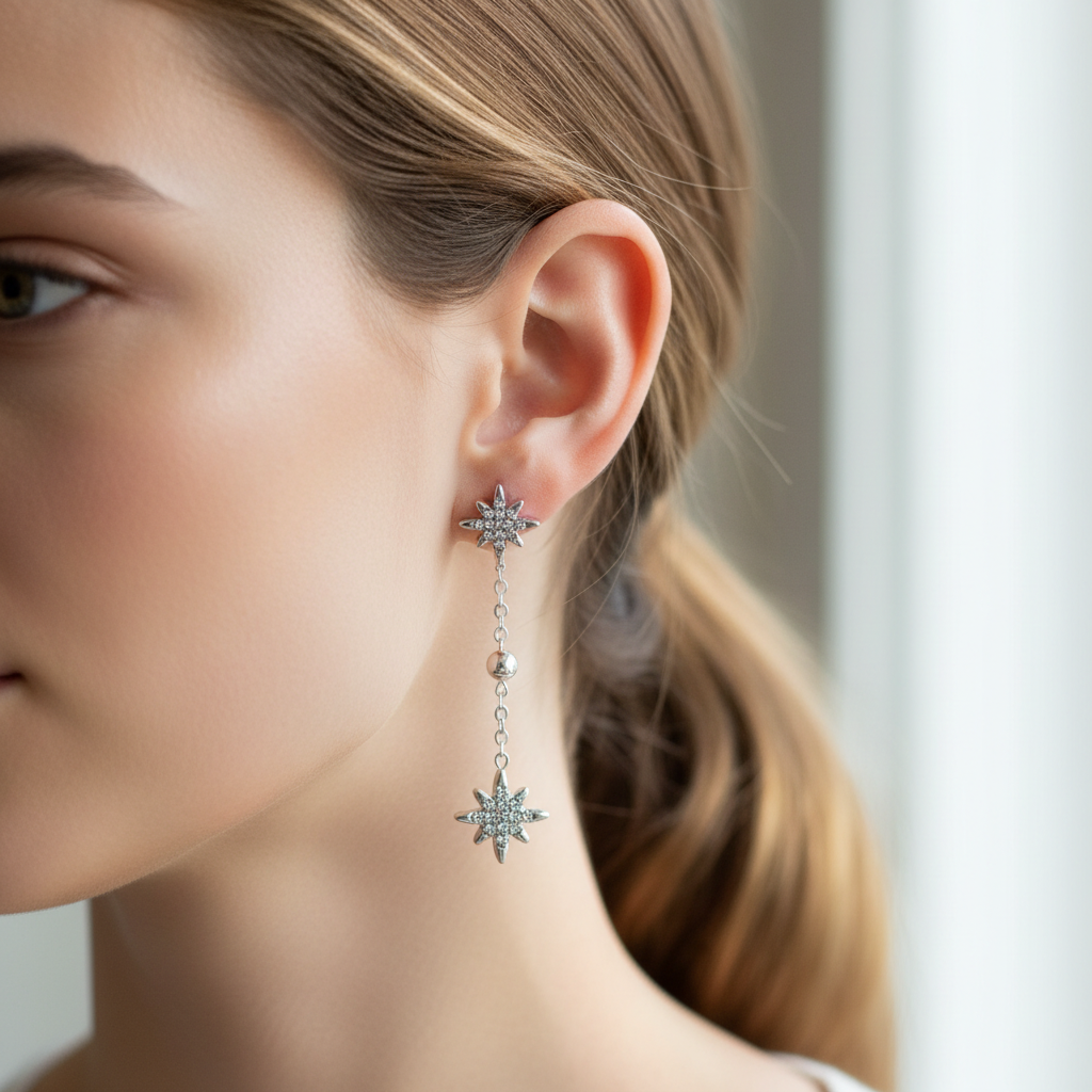 Boucles étoiles portées
